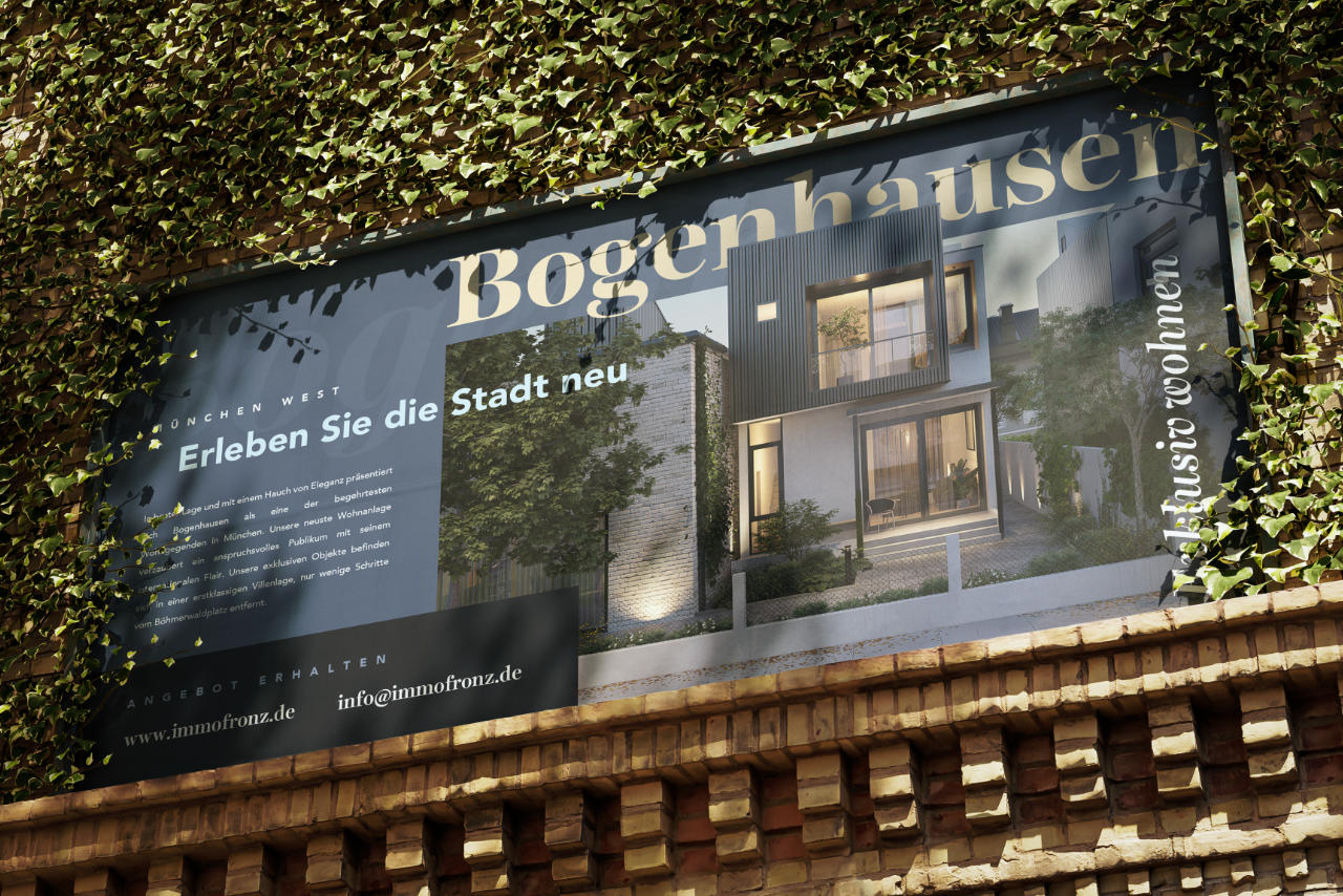 3D Visualisierung einer Immobilie Architektur Haus Gebäude Marketing Marketingmaterial Billboard