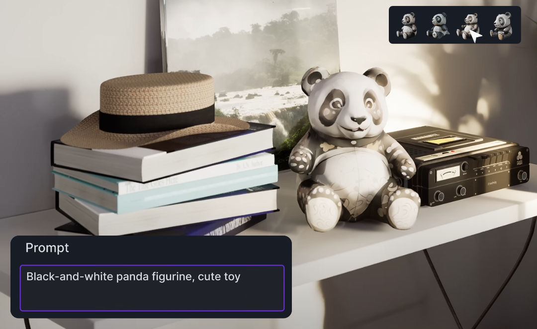 Mit KI generiertes 3D Modell von einem Teddybär